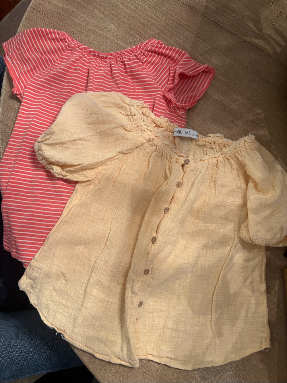 Zara Girls Yellow Button-Front Top with Pink Striped Tee from Target (2 Tops!)